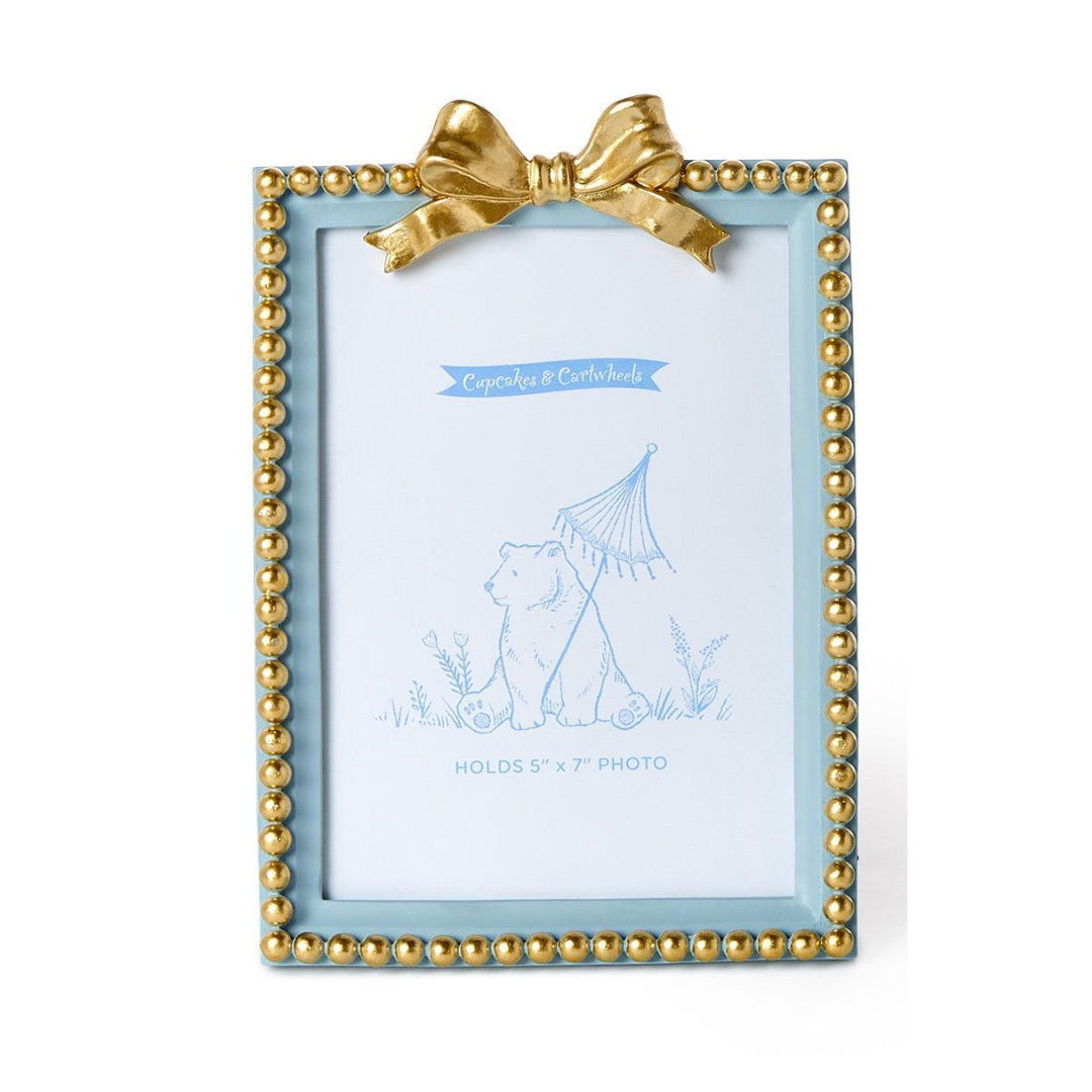 Blue and Gold Bow Photo Frames