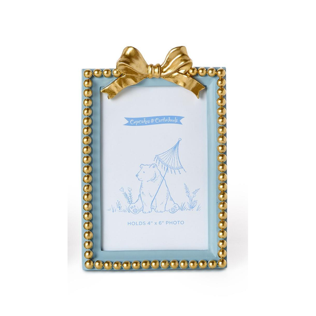 Blue and Gold Bow Photo Frames