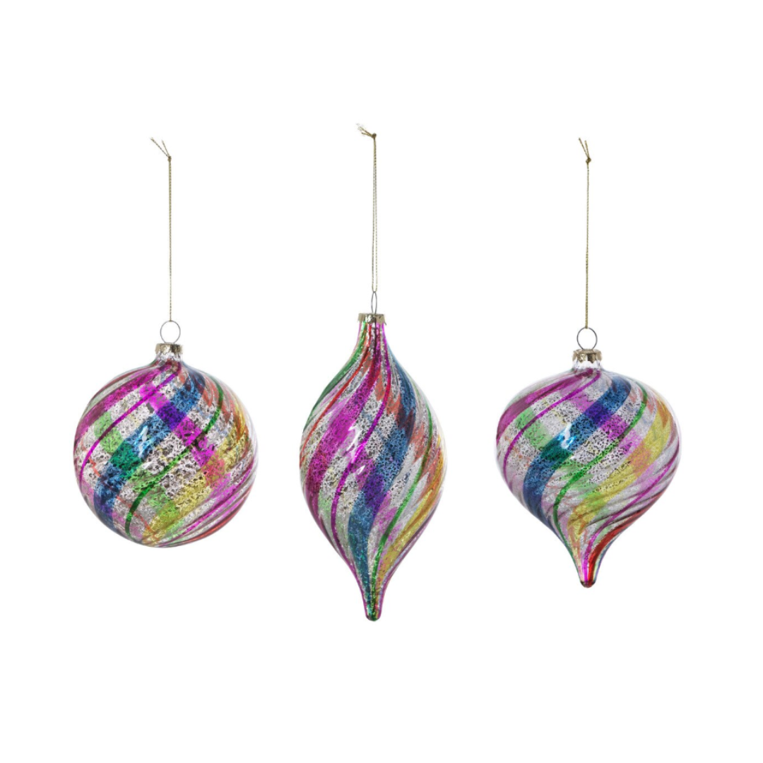 Swirl Stripe Vintage Glass Ornament