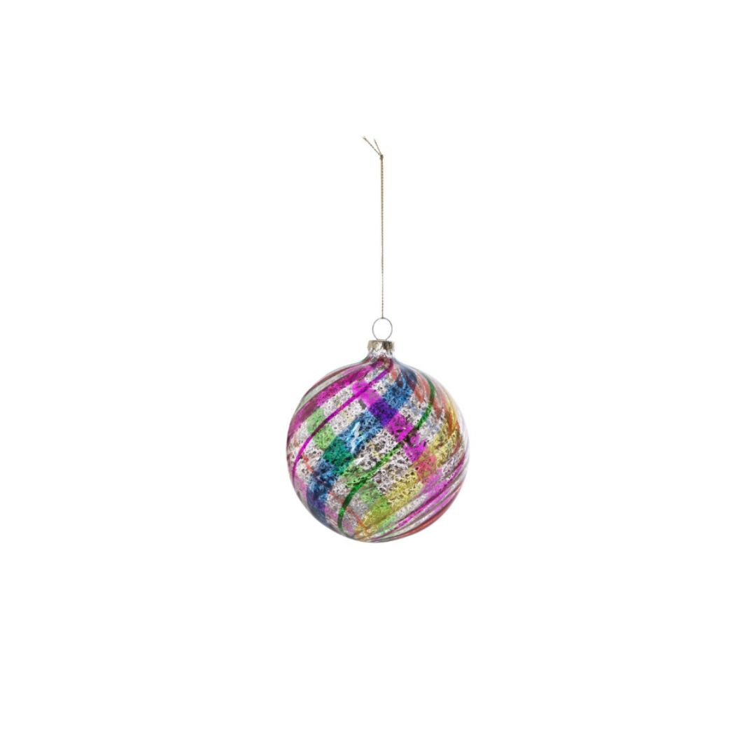 Swirl Stripe Vintage Glass Ornament