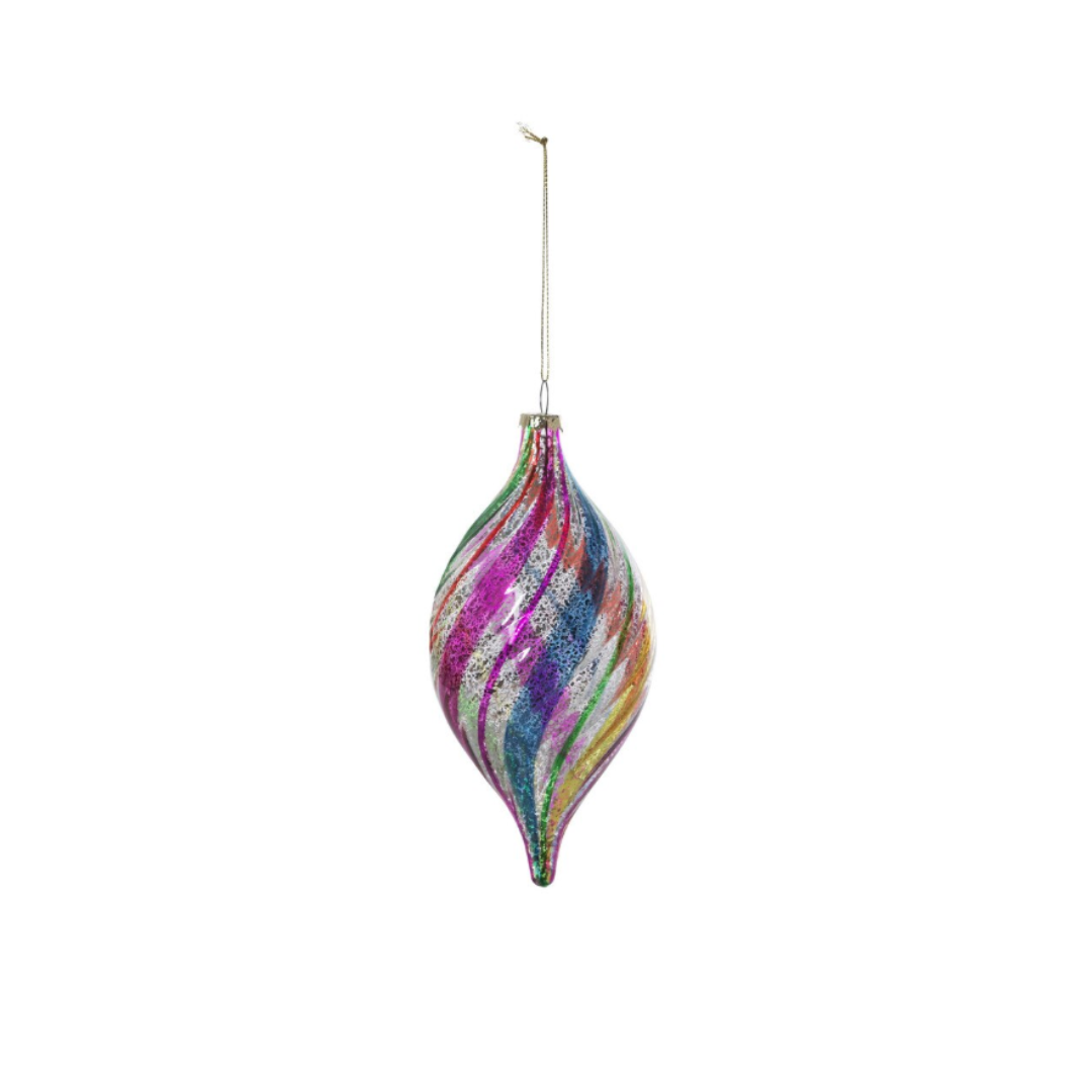 Swirl Stripe Vintage Glass Ornament