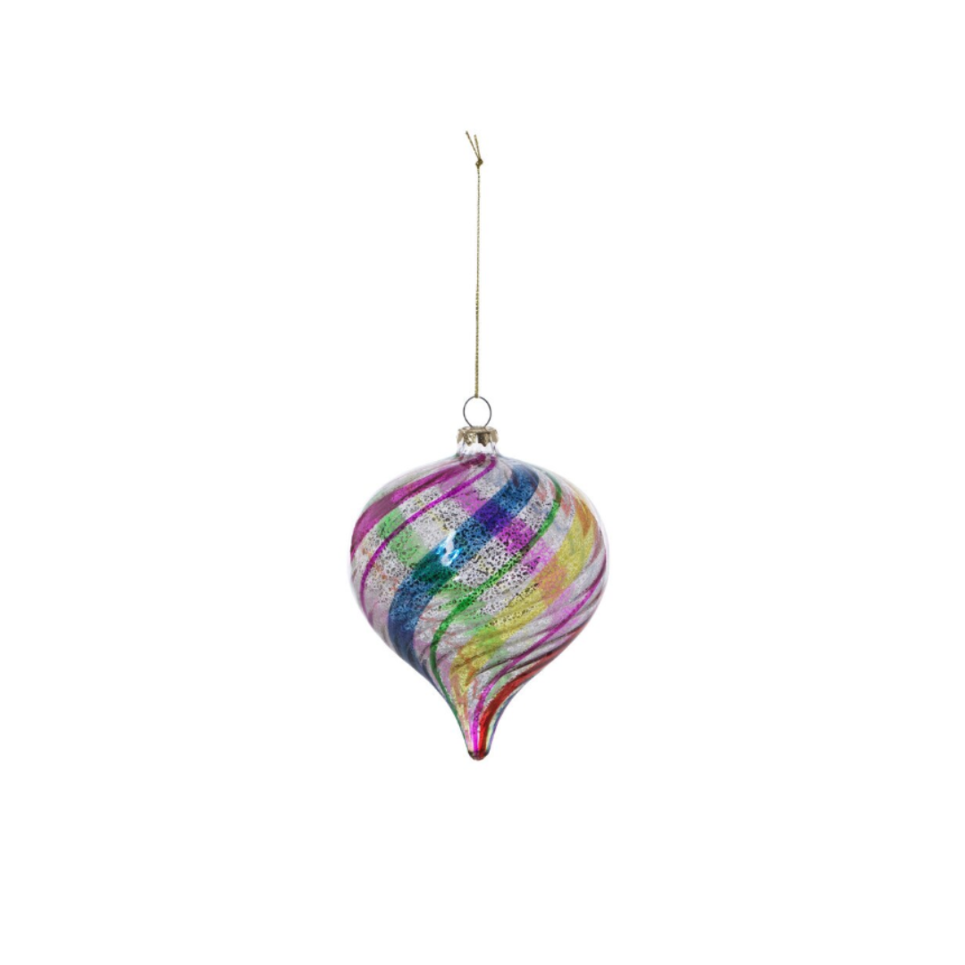 Swirl Stripe Vintage Glass Ornament