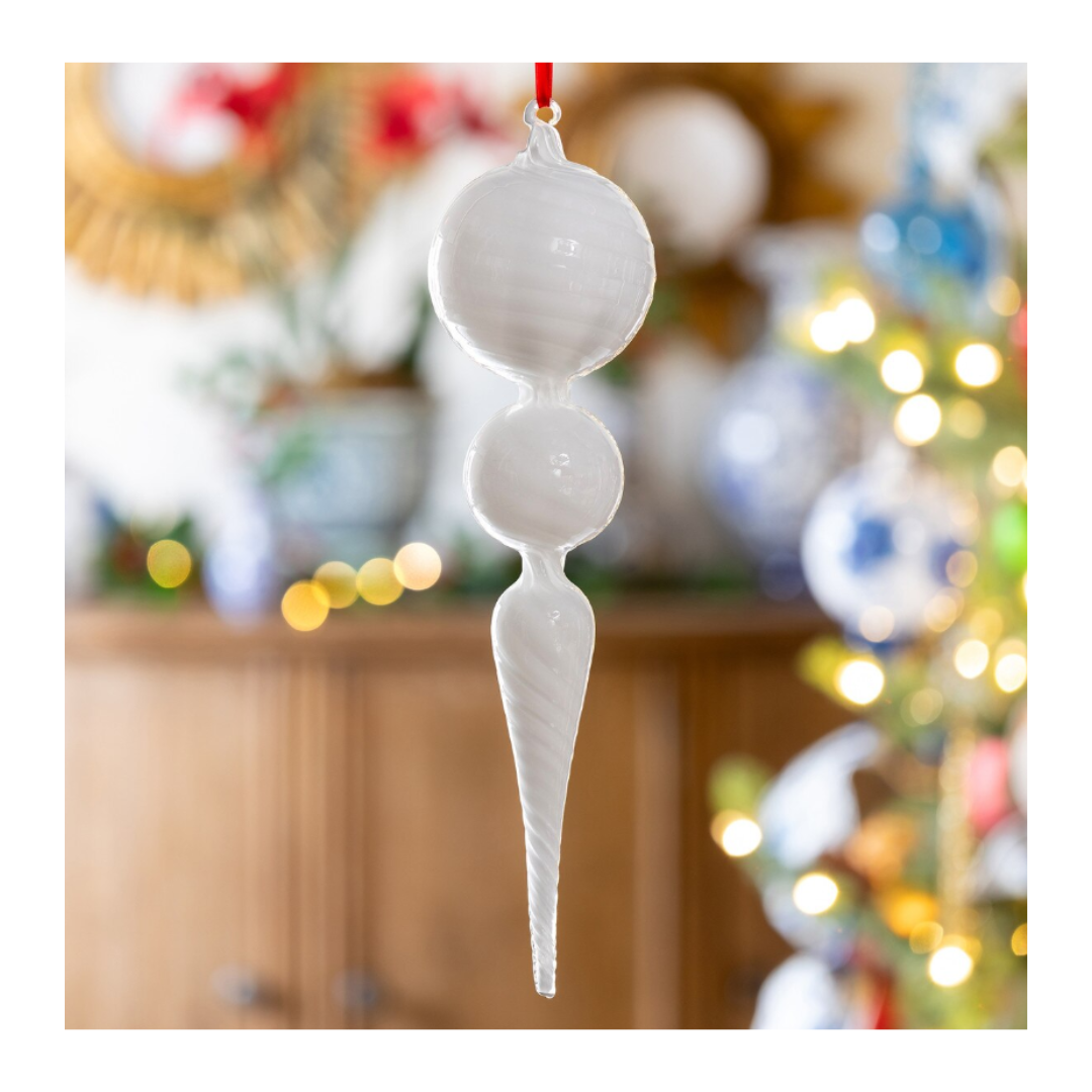 Milky Way Swirl Glass Finial Ornament, 16.5 in.