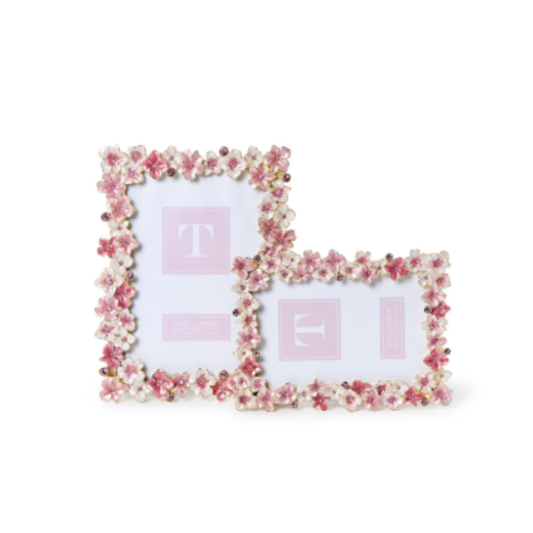 Hand-Painted Enamel Photo Frame with Crystal Jewels