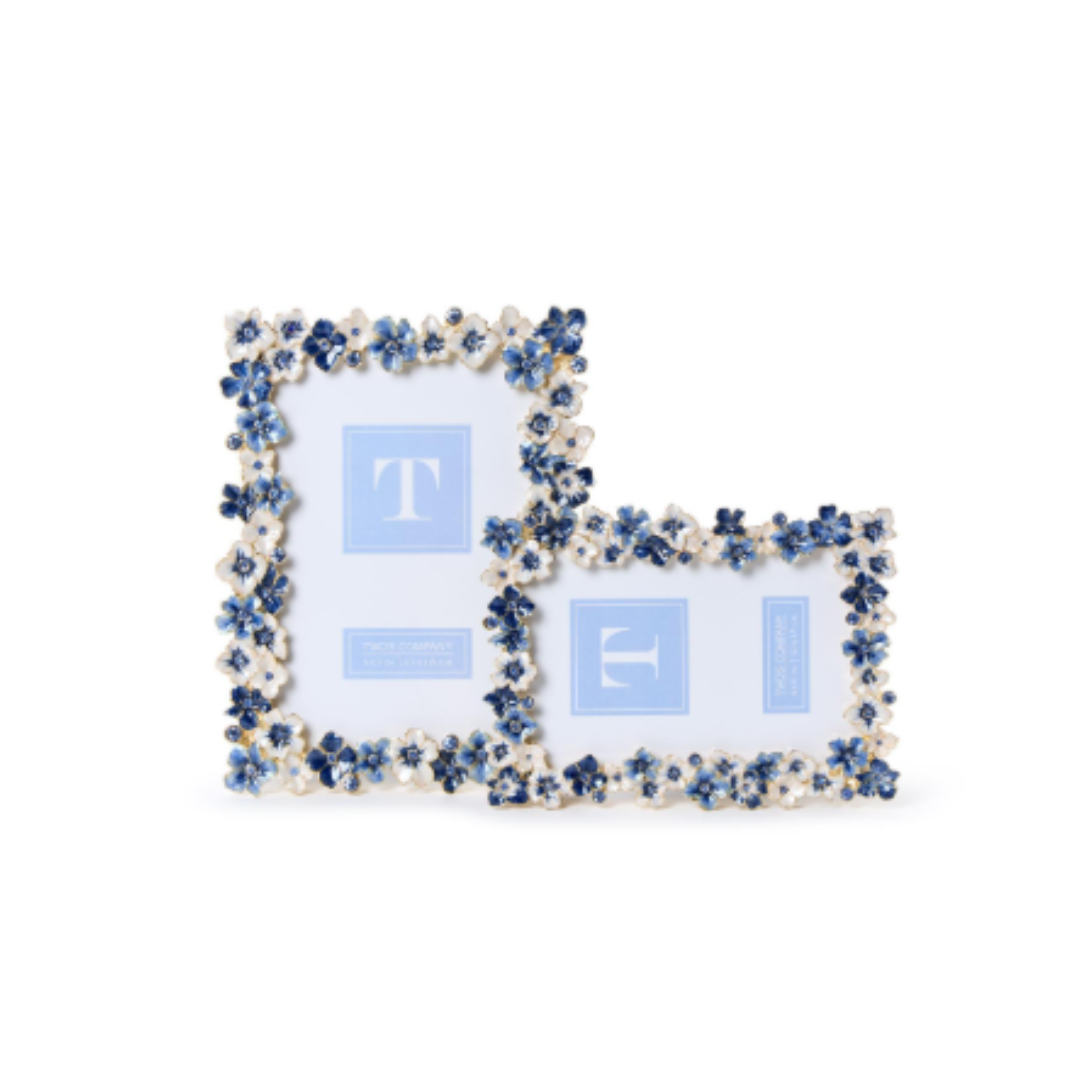 Hand-Painted Enamel Photo Frame with Crystal Jewels