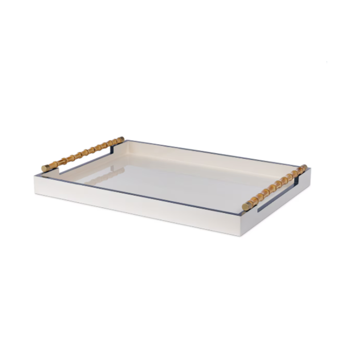 Coco Cay Lacquered Tray with Bamboo Handles
