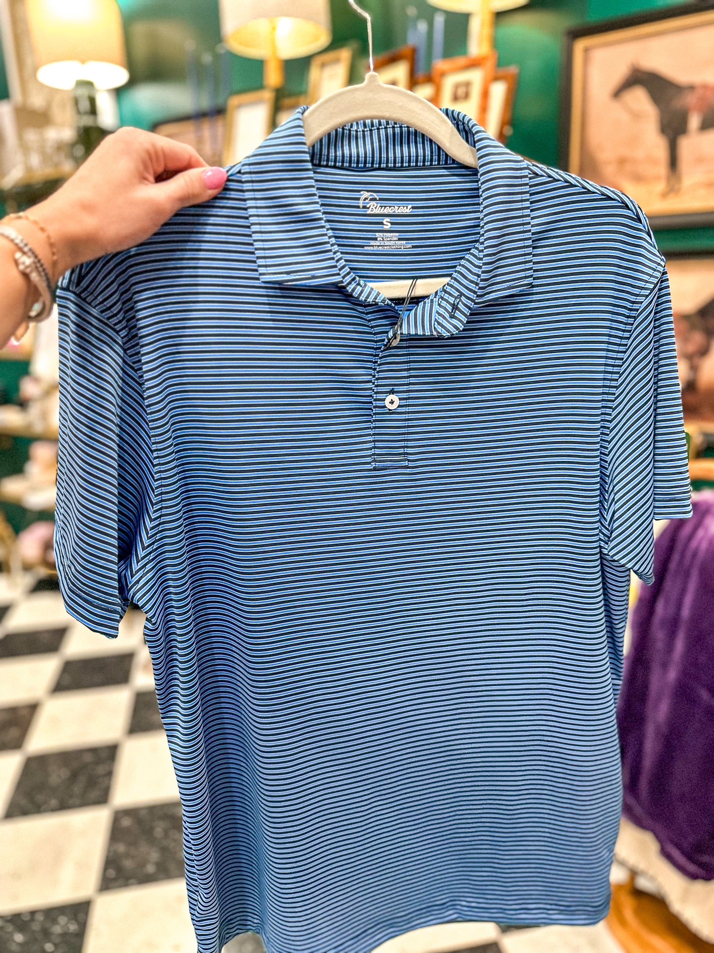 Blues Stripe Performance Polo