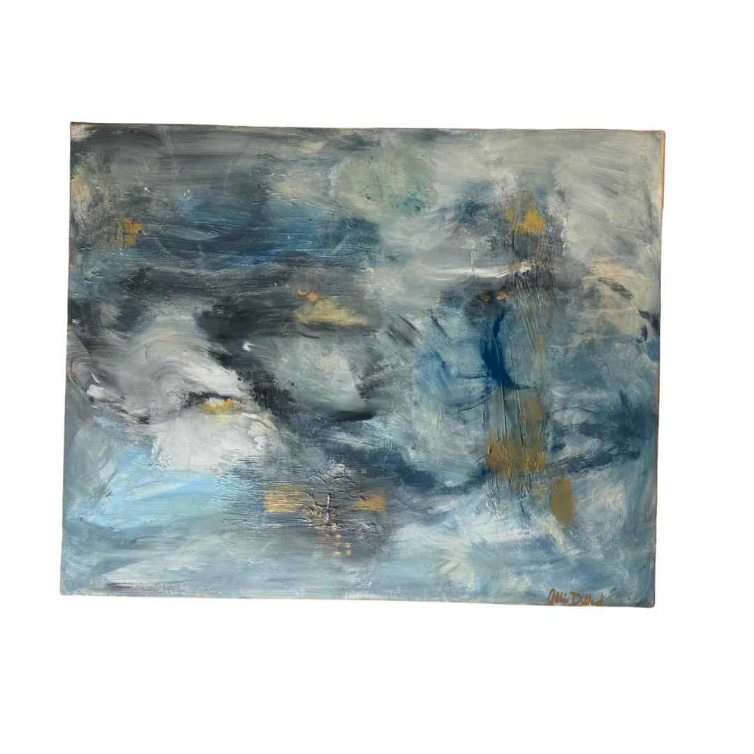 AD 24x30 Blue/Black/White Abstract