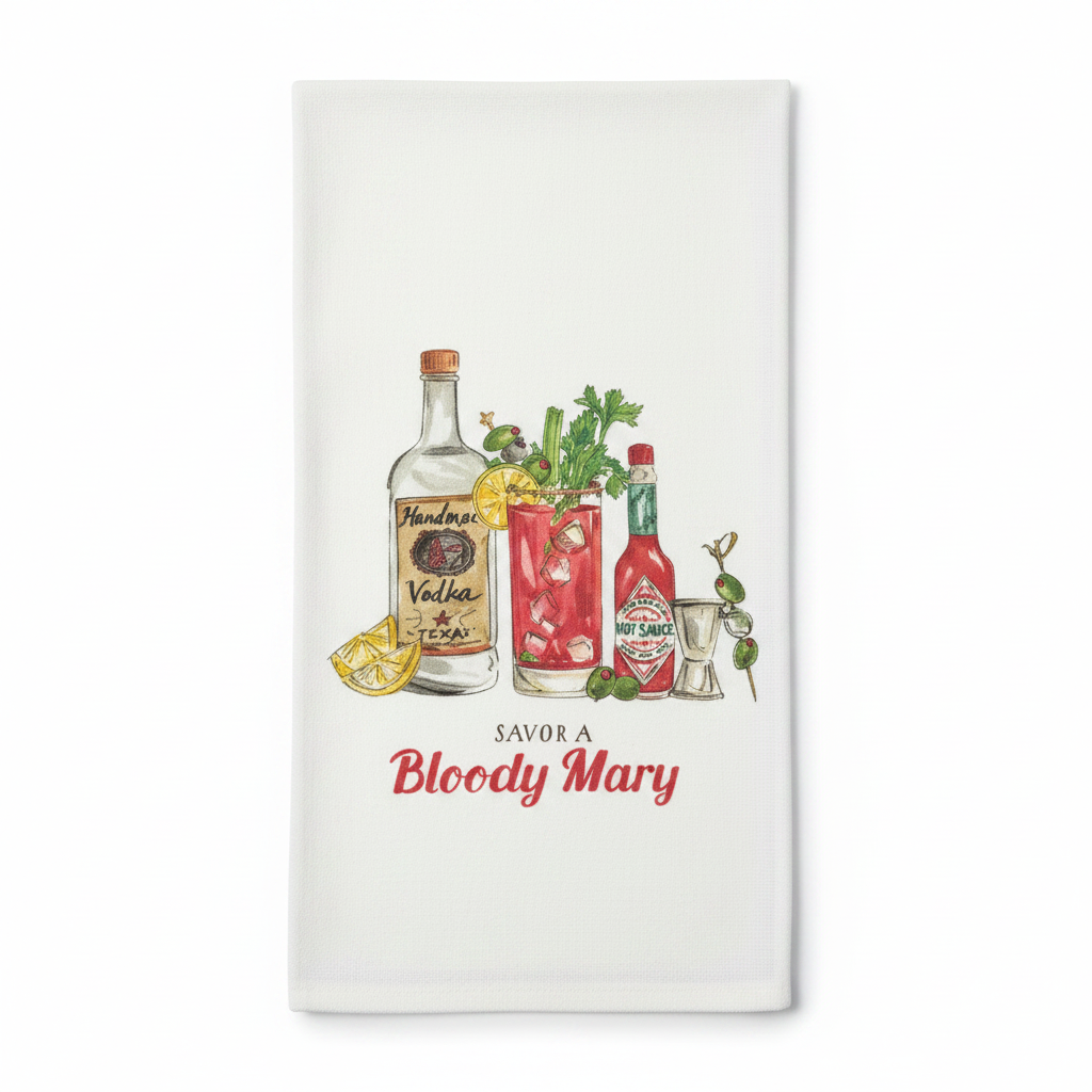 Savor a Bloody Mary Kitchen Towel