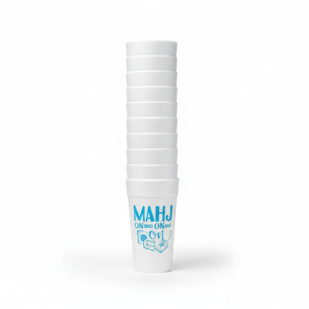 Mahjong Tiles On and On Styrofoam Cups