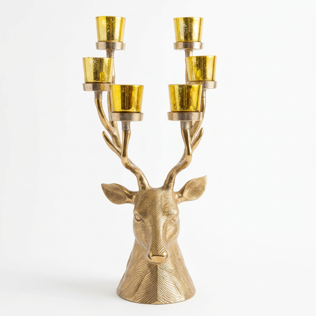 Stag Candelabrum w/ 6 Tealight Candleholders