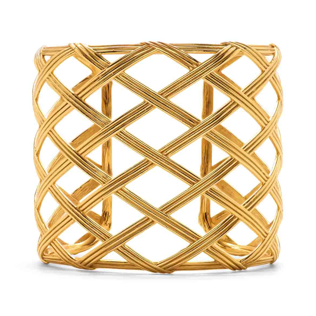 Monique Lattice Grande Cuff in Gold