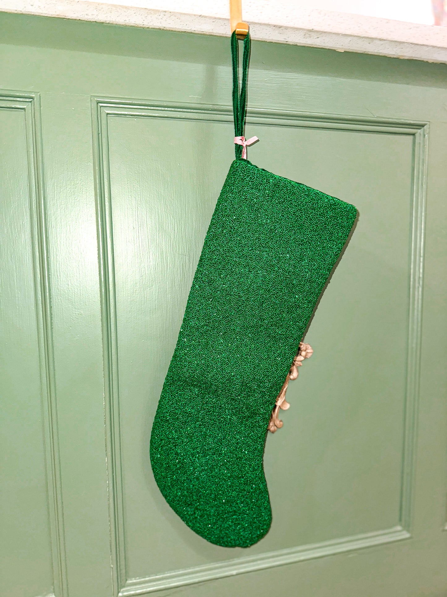 Hand Beaded Solid Stocking