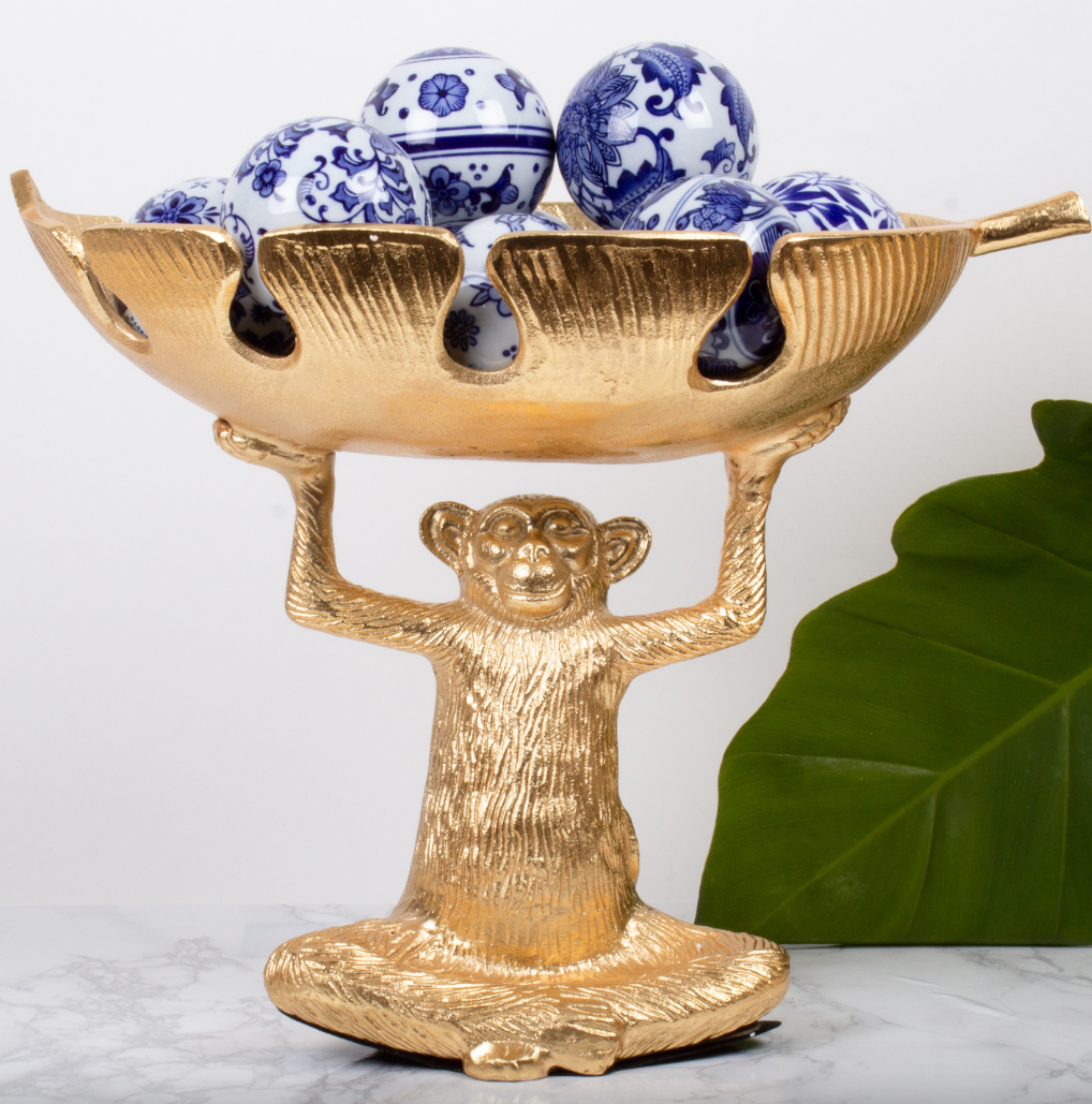 Monkey Fruit Bowl Gold