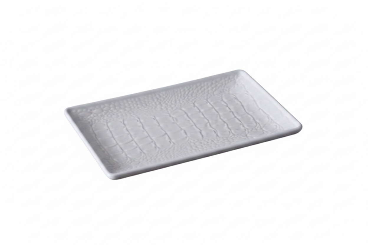 VIDA Croc Small Rectangular Tray White