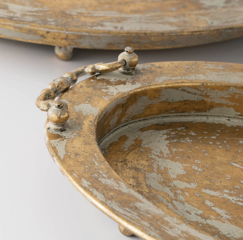 Rustic Gold Metal Tray