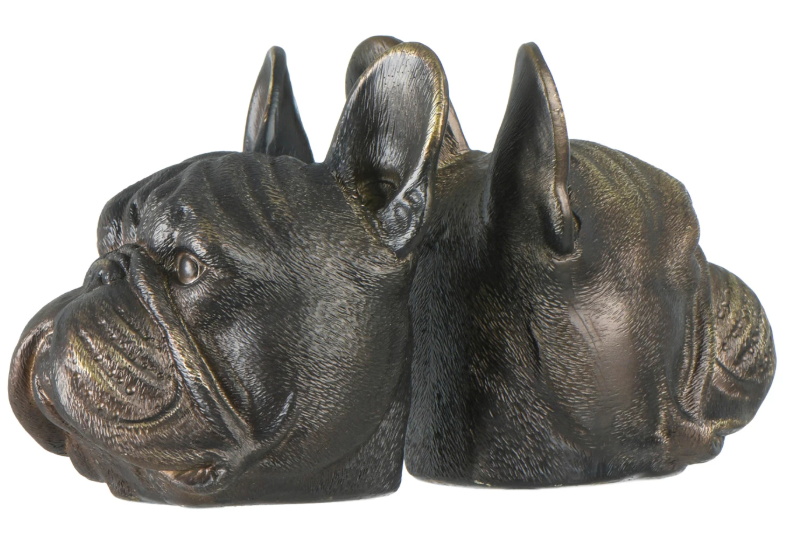 Resin Dog Head Bookend Set