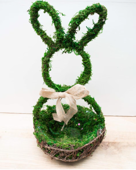 Moss Bunny Basket Decor