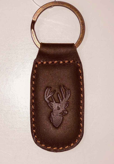 Deer Leather Embossed Keychain