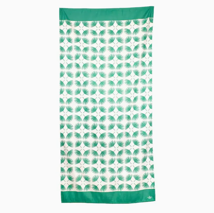 Boca Raton Beach Towel Emerald/White