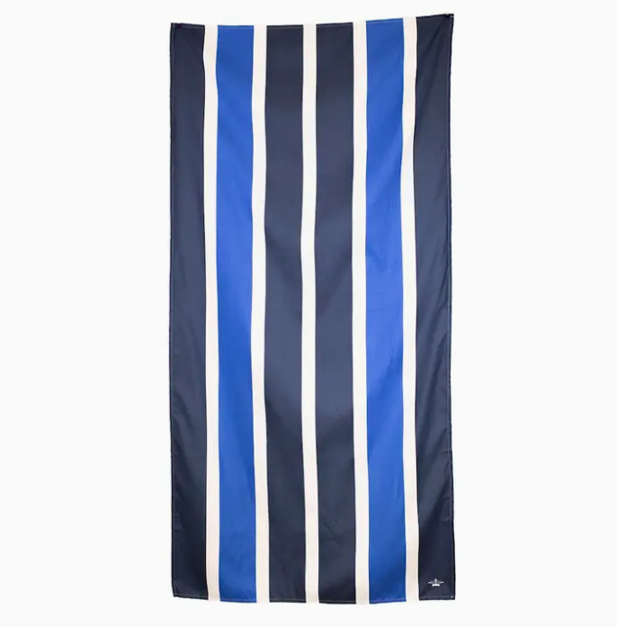 Poolside Beach Towel White/Navy/Sapphire