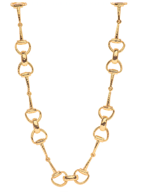 Equestrian Snaffle Bit Chain Necklace, 20" - Gold