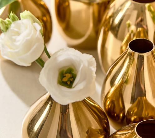 Gold Plated Nickel Vases