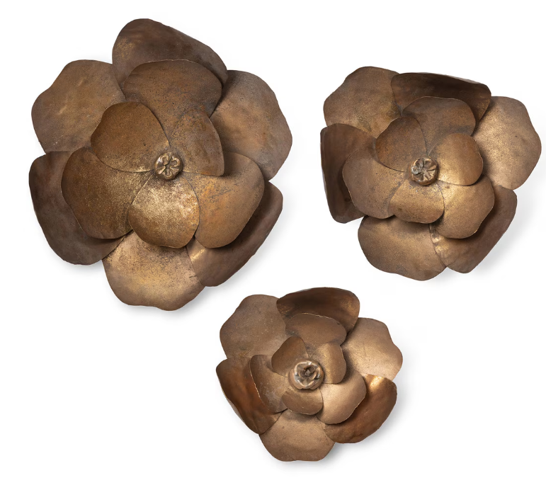 Antique Bronze Magnolia Wall Flowers