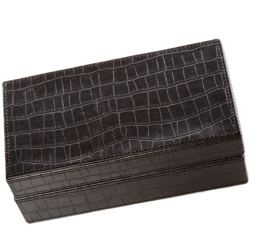 Black Croc Poker Set