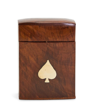 Wood Crafted Playing Card Set in Wooden Box