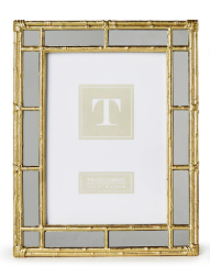 Bamboo Design Gold Photo Frame with Mirror Edge