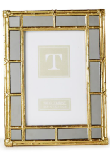 Bamboo Design Gold Photo Frame with Mirror Edge