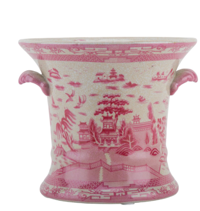 Pink Porcelain Chinoiserie Planter