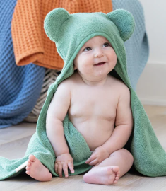 Hooded Towel + Wash Mitt Set Sea Foam