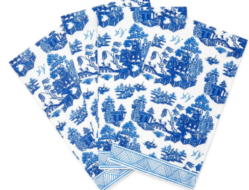 Blue Willow 3-Ply Paper Dinner Napkin / Guest Towel