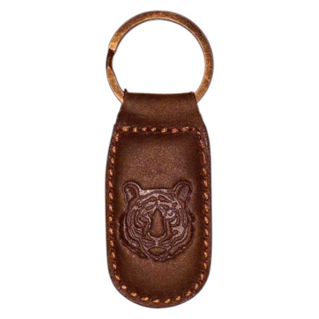 Tiger Leather Embossed Keychain