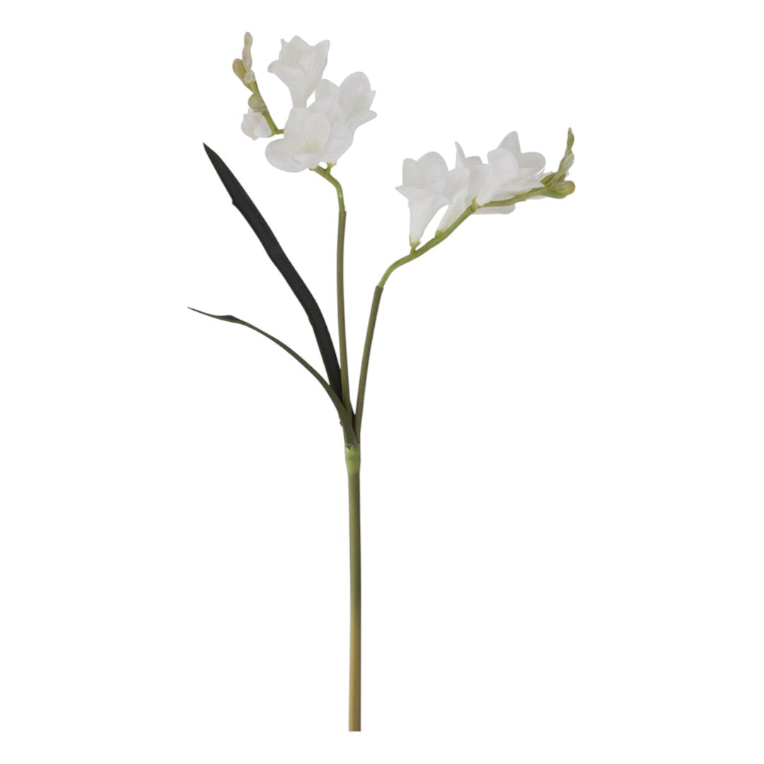 White Real Touch Freesia Stem
