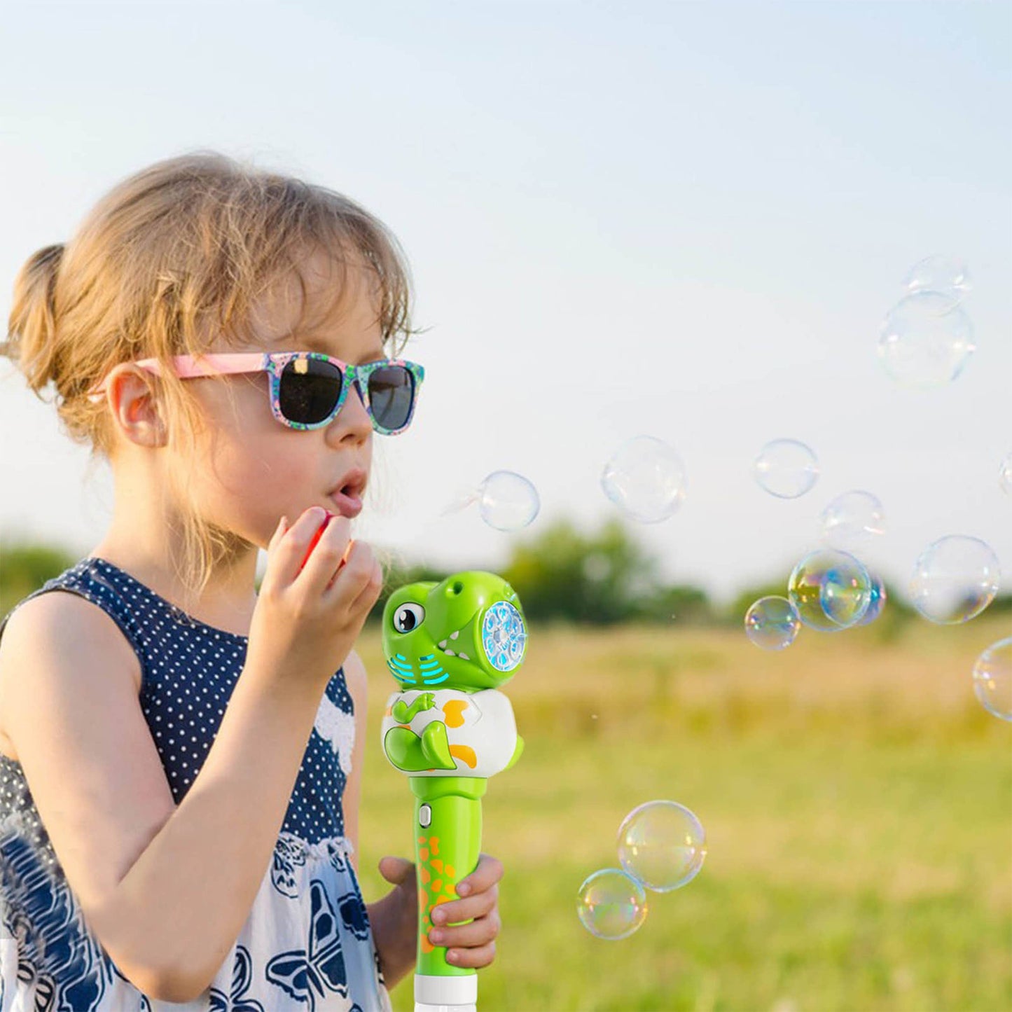 Light Up T-Rex Bubble Wand Assorted Colors