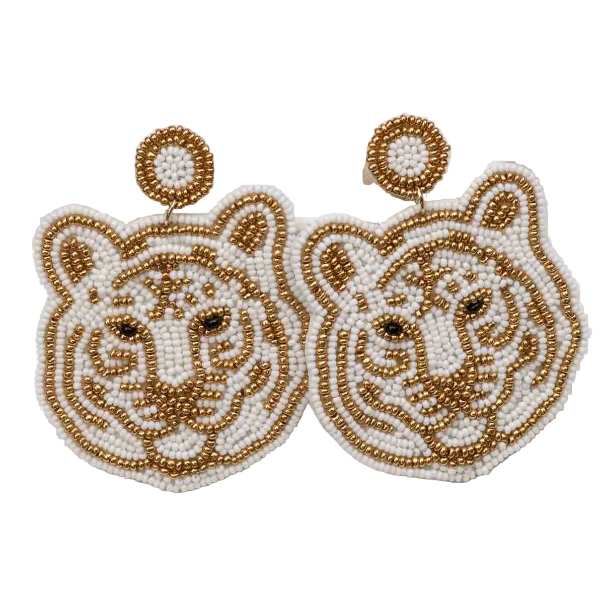 Tiger Face Beaded Earrings
