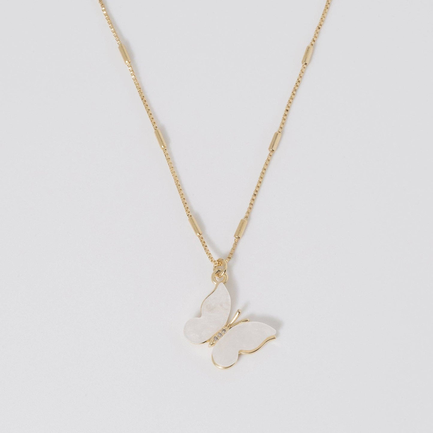 Mother of Pearl Butterfly Necklace