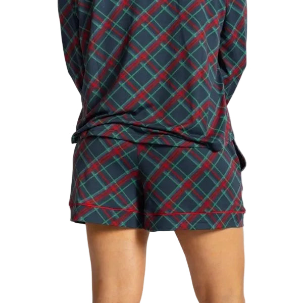 Layton Plaid Long Sleeve Button Up Sleep Set