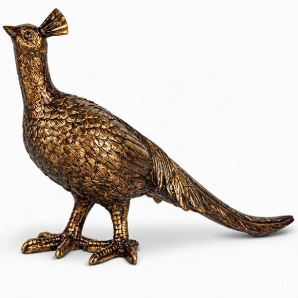 Bronze Resin Tabletop Pheasant 12.2"L