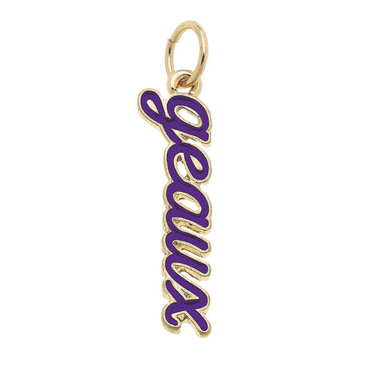 Geaux Enamel Script Charm