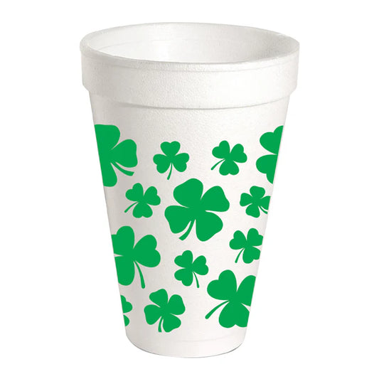 Styrofoam Cup-Green Shamrocks