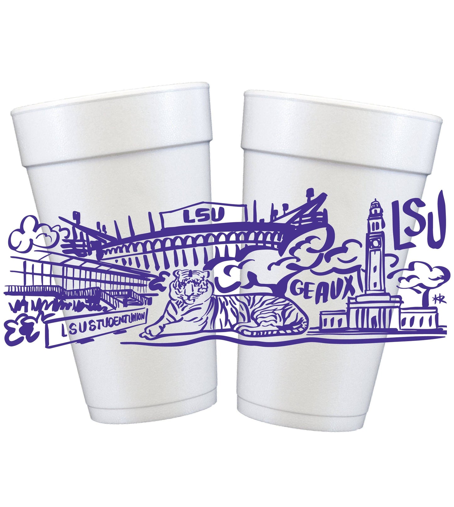 Tigers Full Wrap Styrofoam Cups