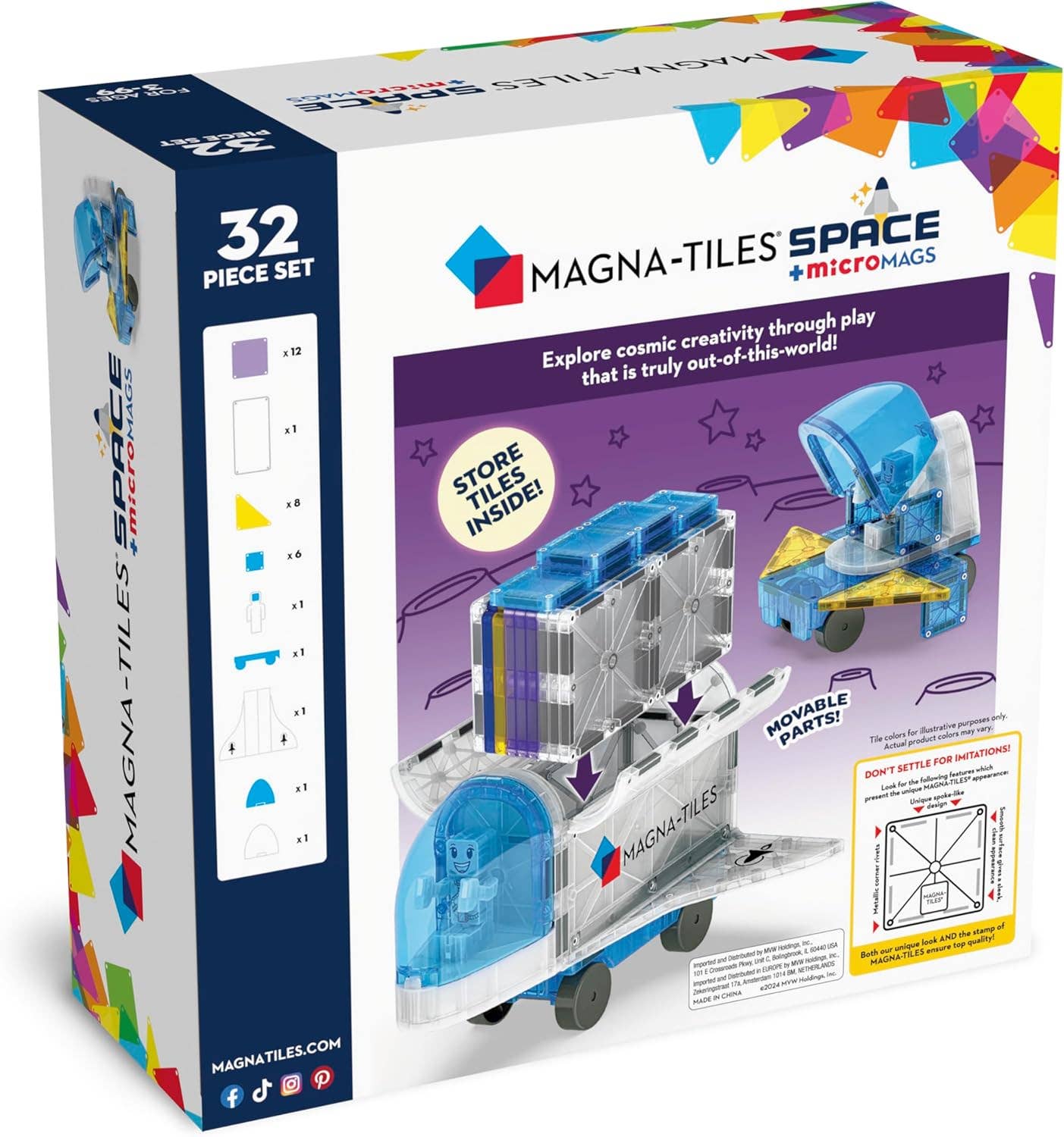 Magnetic Tiles Space 32-Piece Set