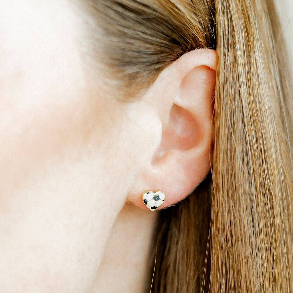 Screwback Stud Earrings - Soccer