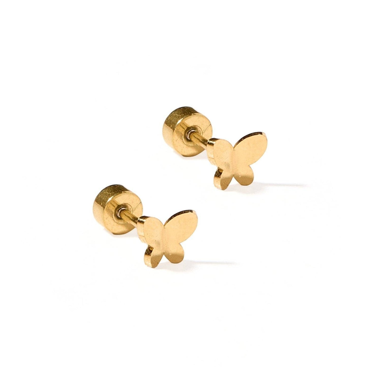 Screwback Stud Earrings - Billie Butterfly Gold