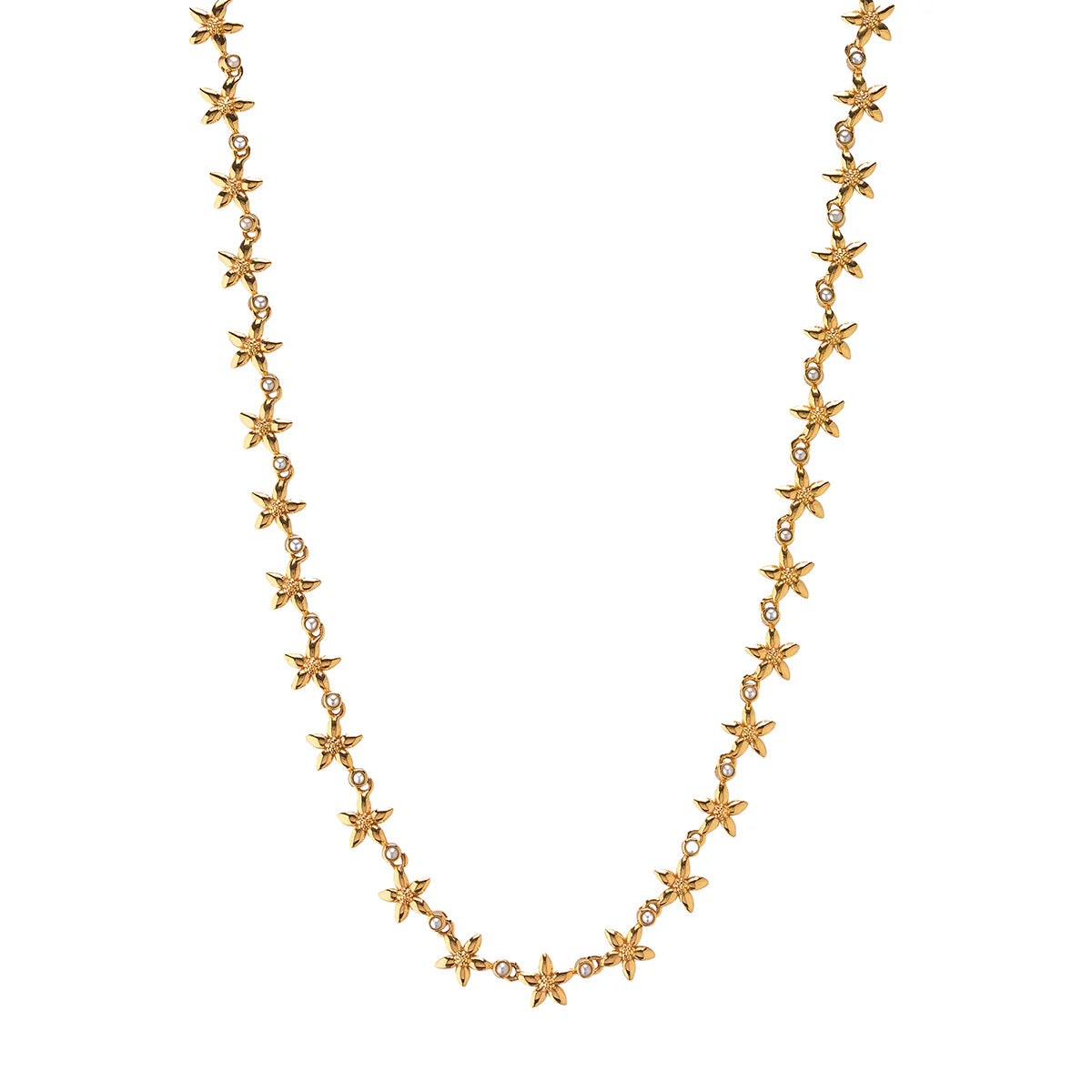 Jasmine Necklace, 16"+2" - Pearl White