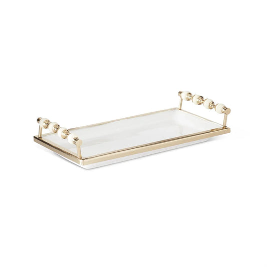 White Ceramic Rectangular Tray